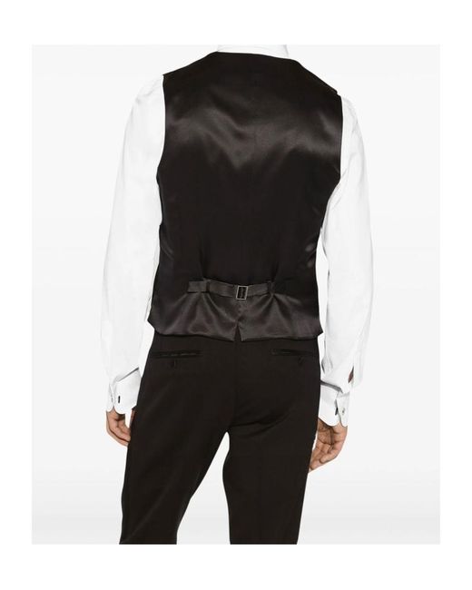 Dolce & Gabbana Black Buttoned Sleeveless Jacket for men