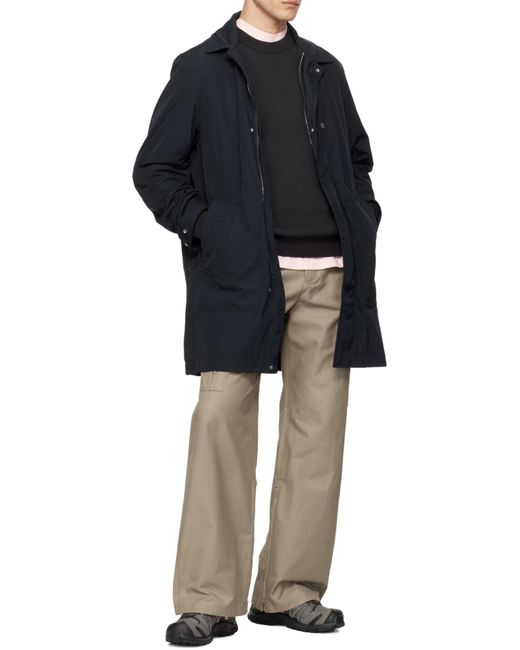 Stone Island Blue Compass-Badge Long-Sleeved Parka for men