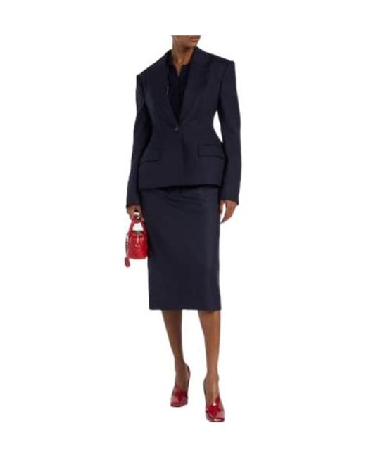 Stella McCartney Blue Wool Pencil Skirt