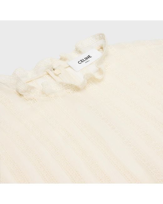 Céline White Cropped Blouse