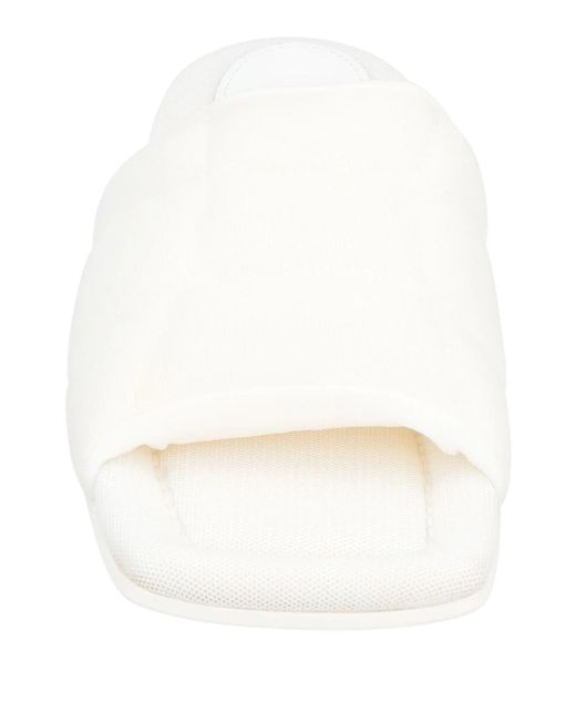 MM6 by Maison Margiela White Solid Color One-Strap Slippers