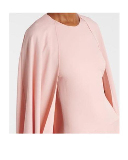 Giambattista Valli Pink Pleated Caped Gown