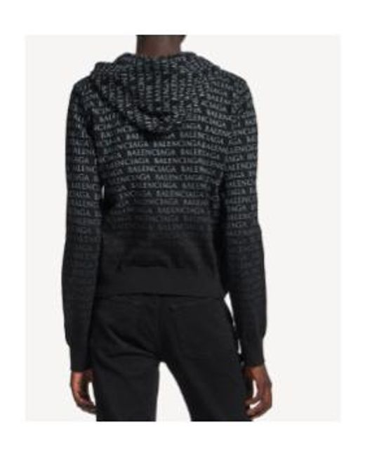 Balenciaga Black Logo Printed Zip-Up Jacket