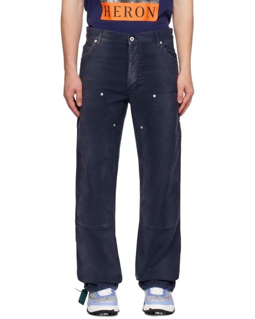 Heron Preston Blue Carpenter Wide Leg Jeans for men