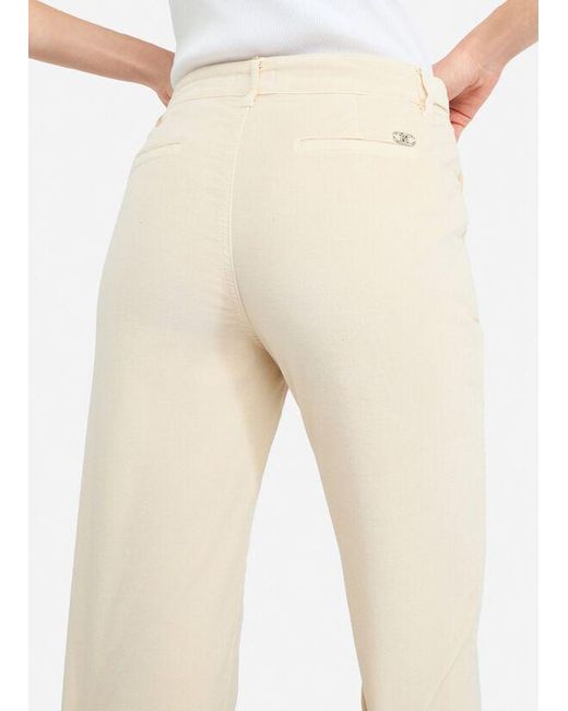 Liu Jo White Velvet Bootcut Trousers
