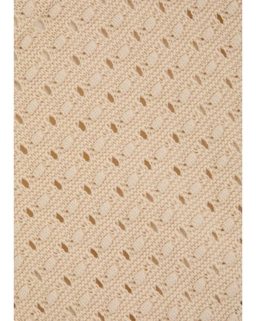 FRAME Natural The Bauble Open-Knit Mini Skirt