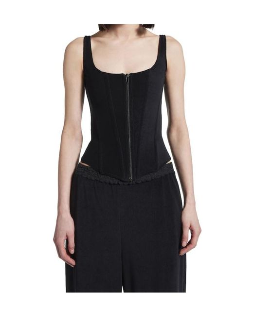 Balenciaga Black Stretch Corset Top