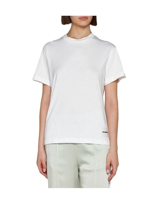 Jil Sander Black Logo Patch Crewneck 3 Pack T-Shirt