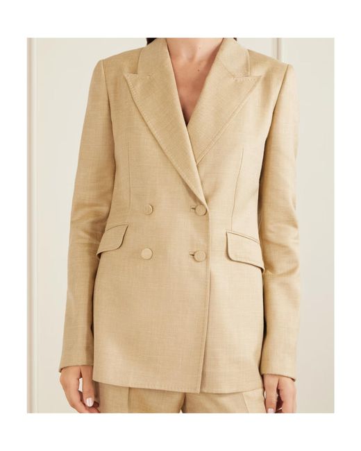 Gabriela Hearst Natural Double-Breasted Blazer