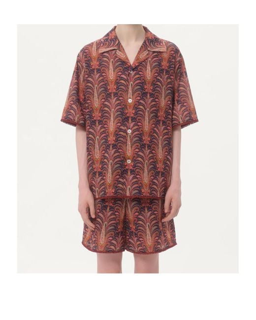 Valentino Red All-Over Patterned Button-Up Shirt for men