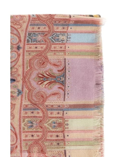 Etro Pink Patterned Scarf