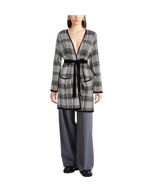 Max Mara Gray Light Cardigan Virgin Wool