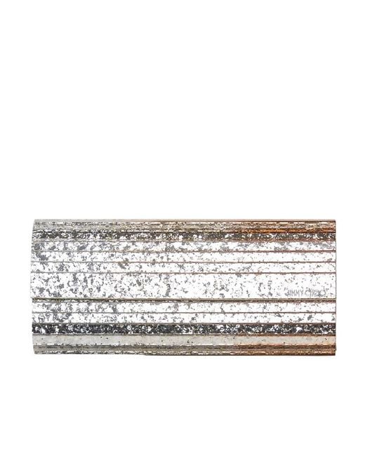Jimmy Choo Gray Sweetie Glitter Chain-Linked Clutch Bag
