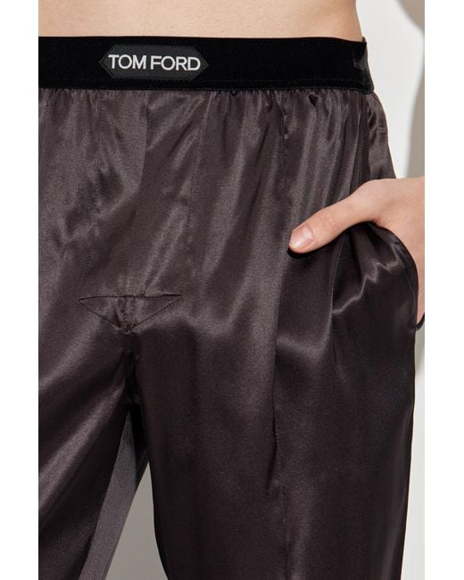 Tom Ford Brown Logo-Waistband Pyjama Pants for men