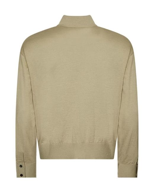 AMI Green Long-Sleeved Button-Up Cardigan for men
