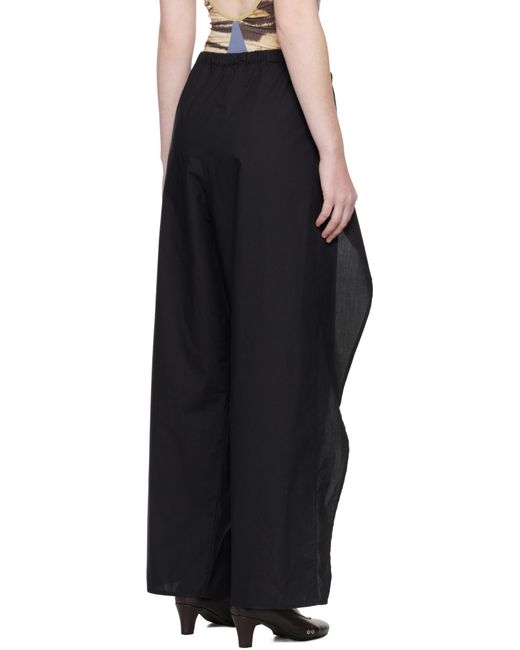Baserange Black Decti Drawstring Trousers