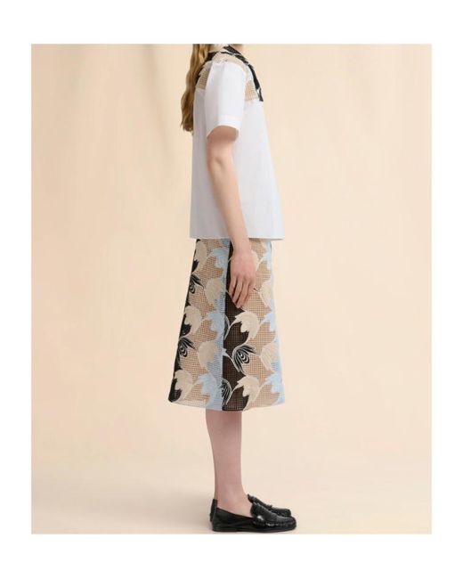 Marni Multicolor Broderie Anglaise Floral Skirt