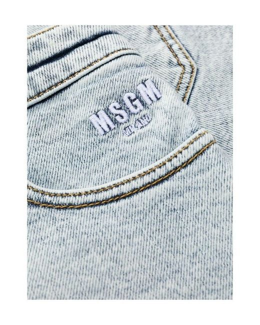 MSGM Blue Classic Denim Shorts