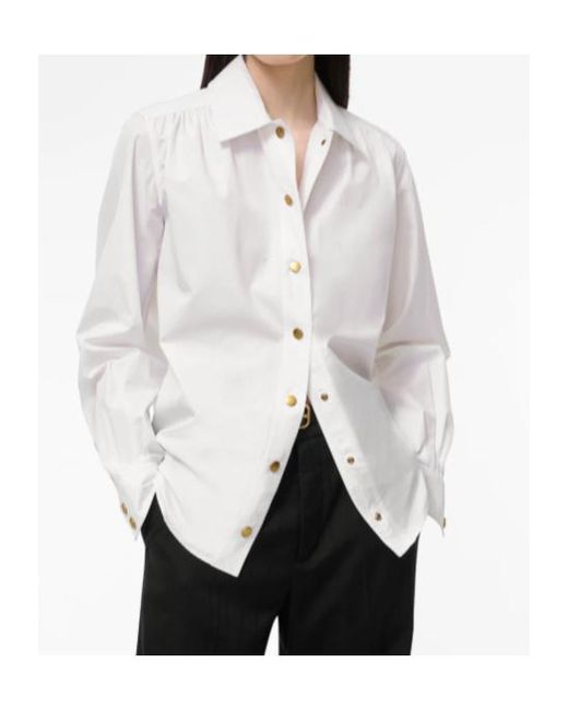 Burberry White Cotton Poplin Blouse