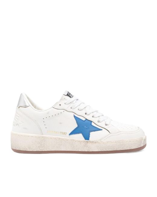 Golden Goose Deluxe Brand Blue Round-Toe Lace-Up Sneakers for men