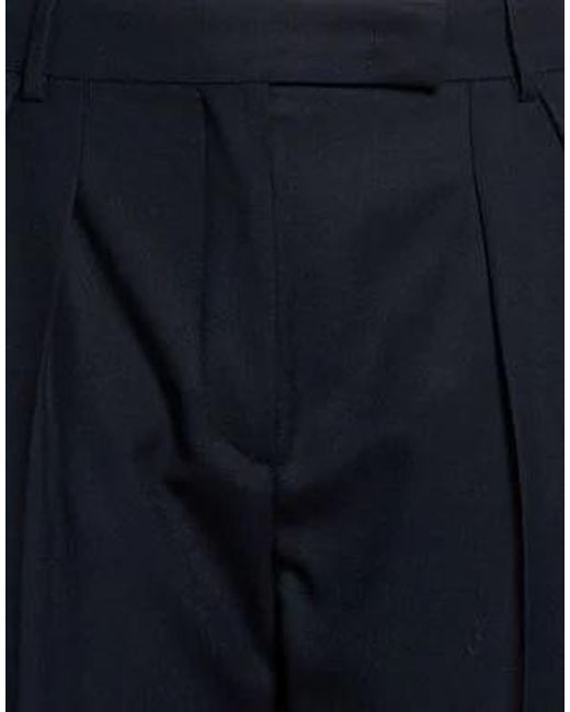 Max Mara Blue High-Waisted Pleated Straight-Leg Dress Trousers