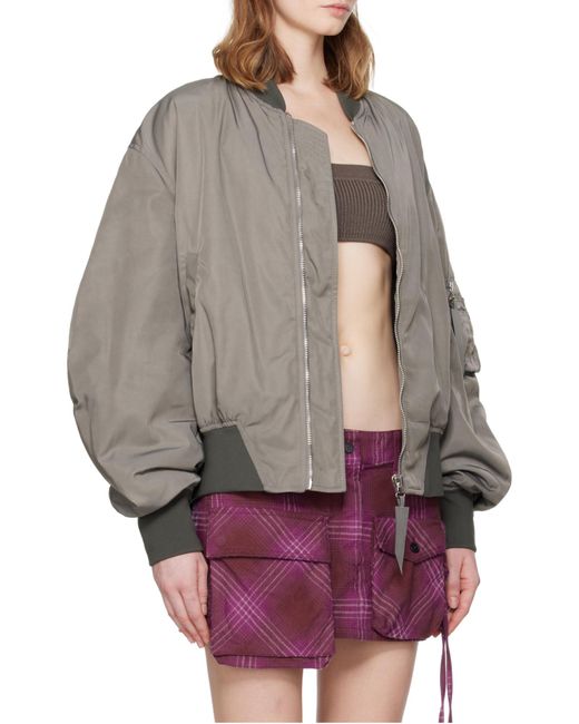 The Attico Gray The Anja Bomber Jacket