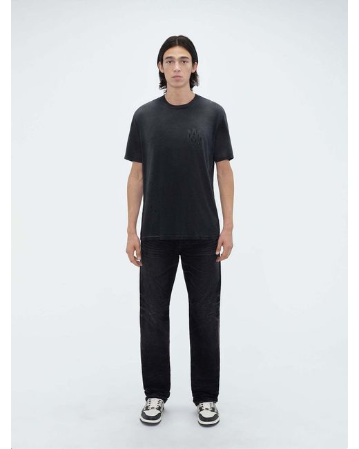 Amiri Black Logo Printed Crewneck T-Shirt for men