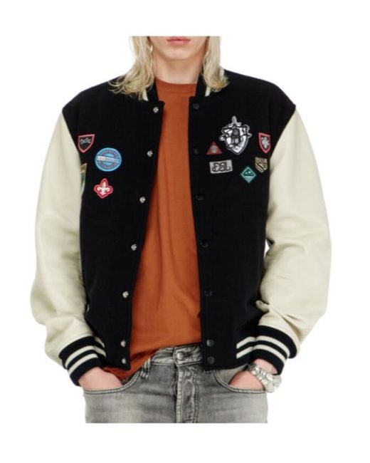 DIESEL Black L-Arry-Patch Leather Jacket for men
