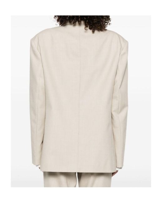 Magda Butrym White Long-Sleeved Suit Jacket