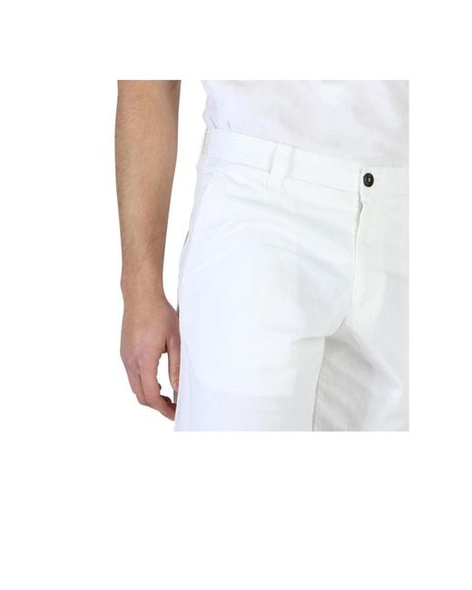 Armani Jeans White Logo Shorts for men