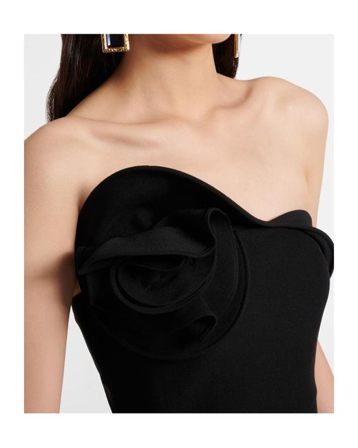 Roland Mouret Black Floral Corset Gown