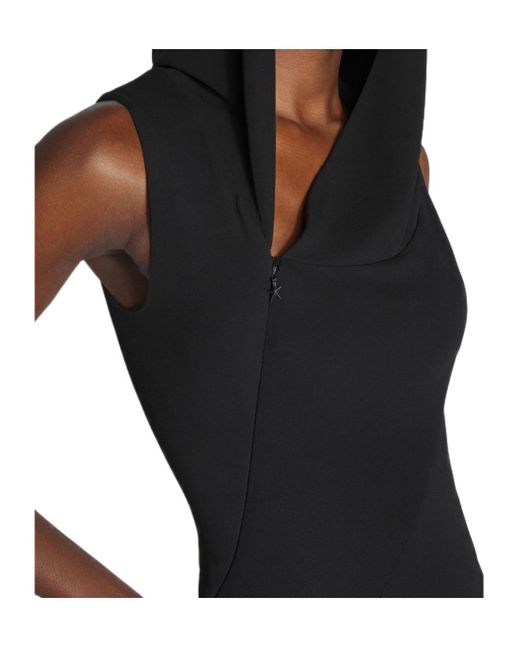 Mugler Black Hooded Maxi Dress