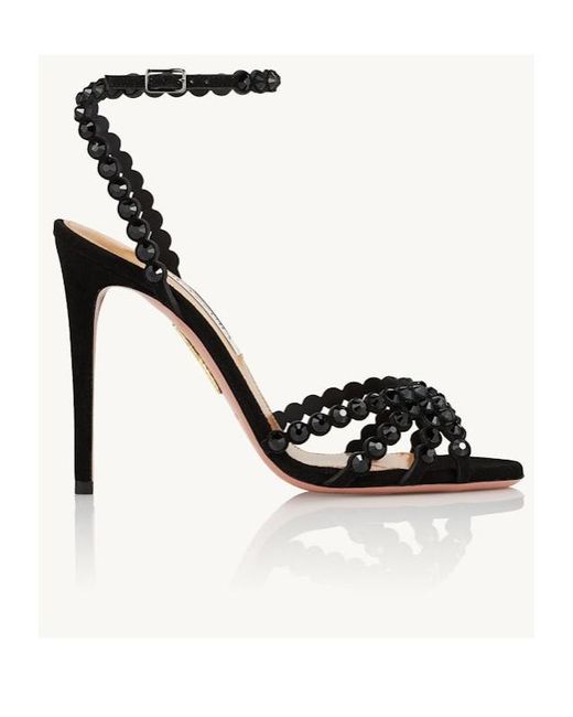 Aquazzura Black Open-Toed High-Heeled Sandals