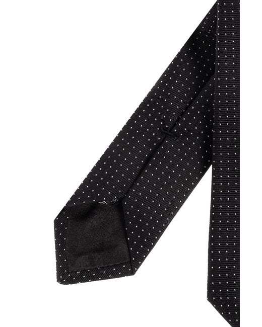 Giorgio Armani Black Dotted Tie for men
