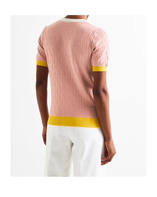 Fendi Pink Ff Pullover Knitted Top