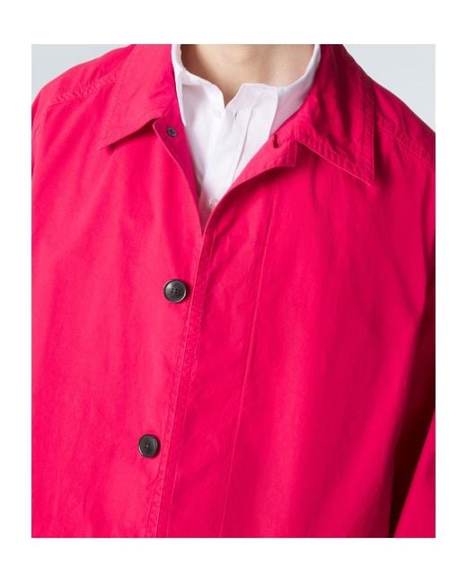 Dries Van Noten Pink Robin Cotton Coat for men