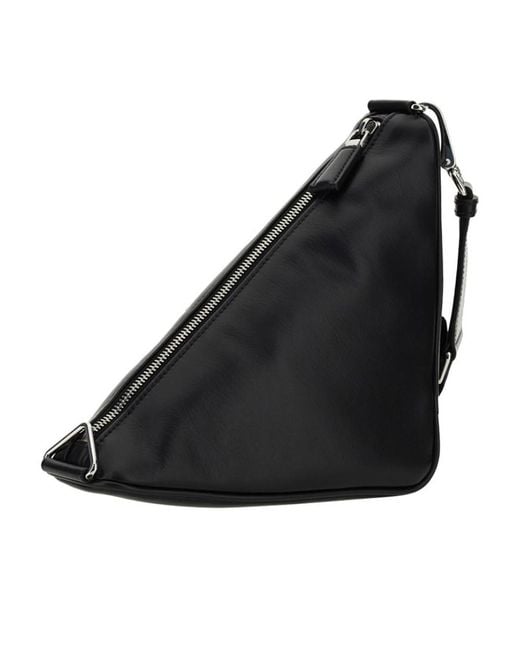 Prada Black Logo Plaque Zipped Shoulder Bag for men