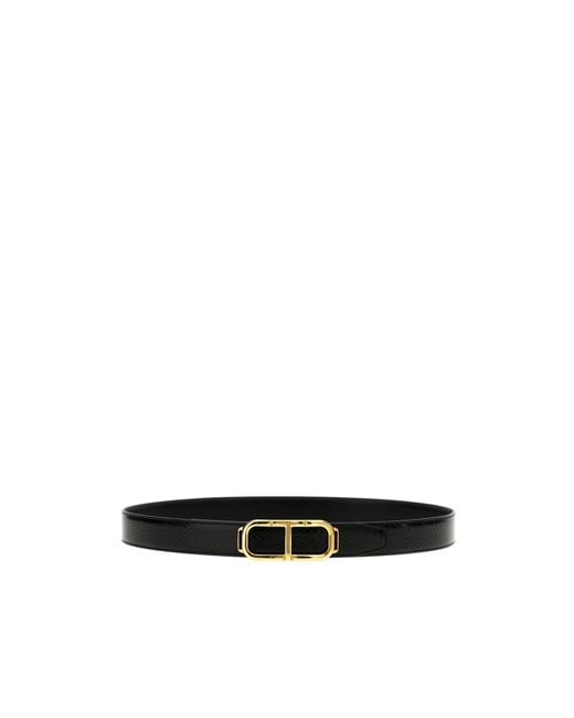 Tom Ford White Logo Reversible Belt for men