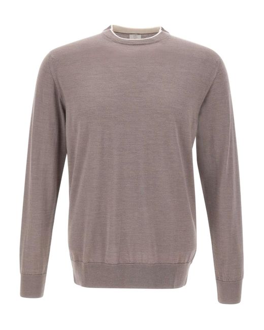 Eleventy Brown Crew Neck Long Sleeve Sweater for men