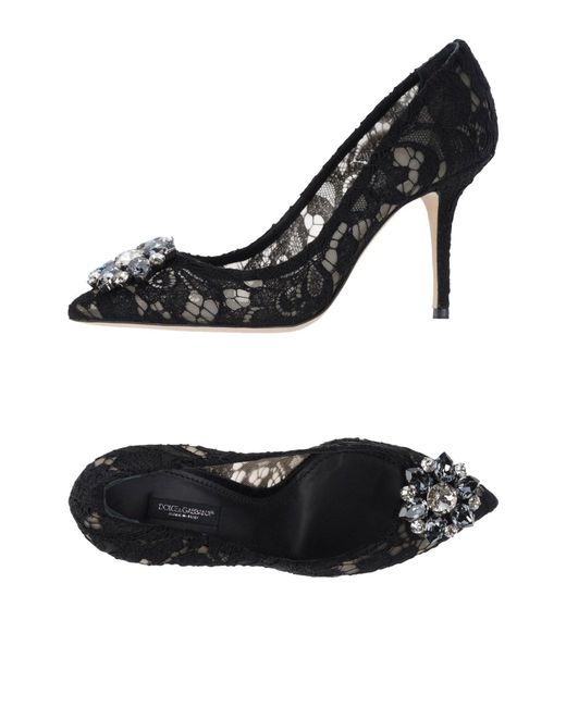Dolce & Gabbana Black Two-Tone Lace Stiletto Heels