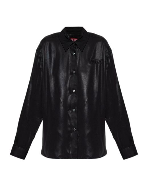 DIESEL Black C-Simplier Buttoned Logo Shirt