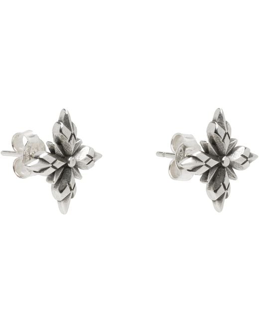 Emanuele Bicocchi White Stella Ventis Earrings for men