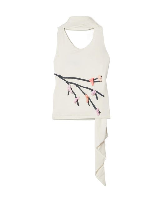 Conner Ives White Halter Sleeveless Top