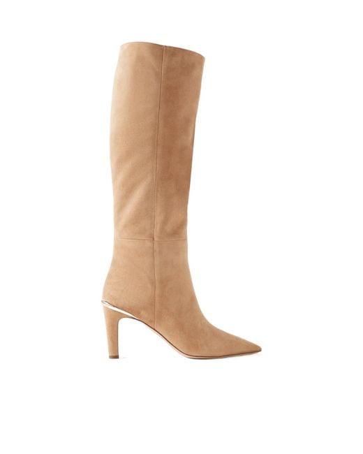 Gabriela Hearst White Aura Suede Knee Boots