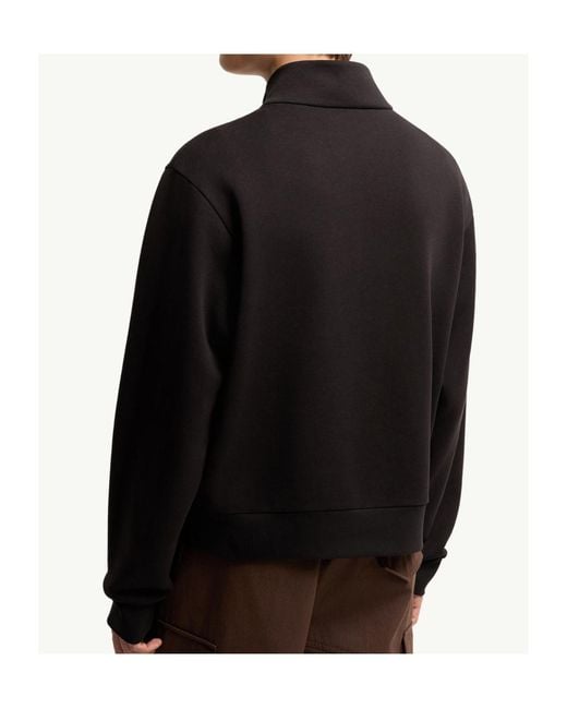 Moncler Black Logo Cotton Zip-Up Sweatshirt for men