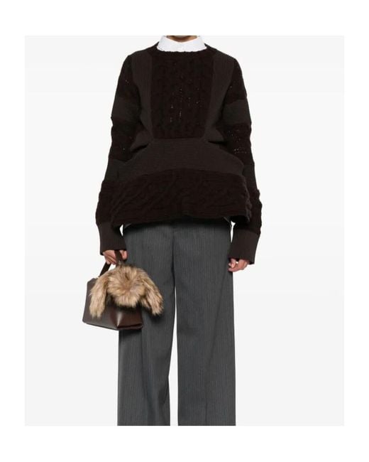 Sacai Black Long-Sleeved Sweater