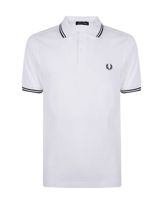 Fred Perry White Tipped Logo Polo Shirt for men