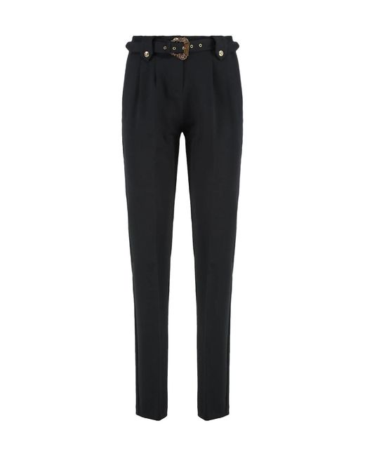 Versace Jeans Black Couture Belted High Waist Trousers