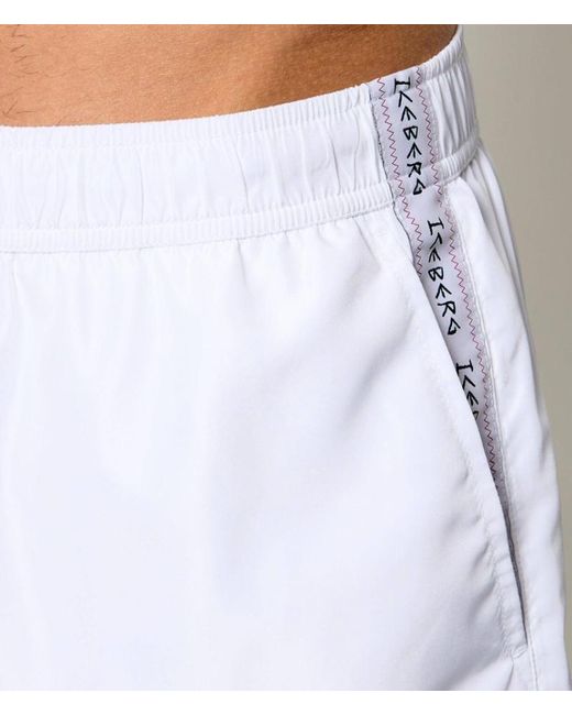 Iceberg White Drawstring Swim Shorts for men