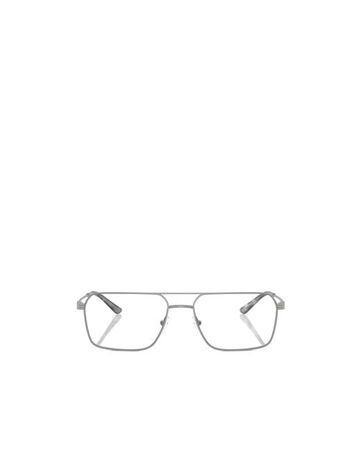 Emporio Armani White Pilot Frame Glasses for men